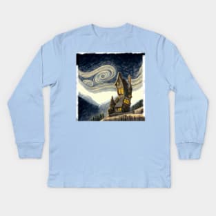 Starry Night Above The Shrieking Shack Kids Long Sleeve T-Shirt